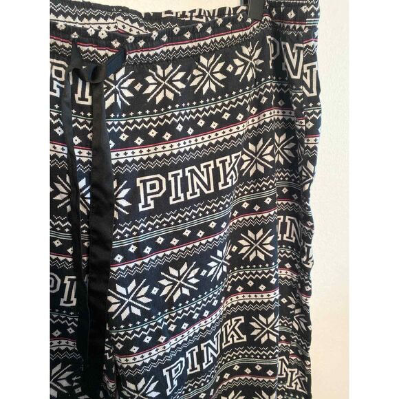 VS PINK Snowflake Sleep bottoms only Pajamas Pj’s Size large Cottage Cozy - Picture 3 of 3